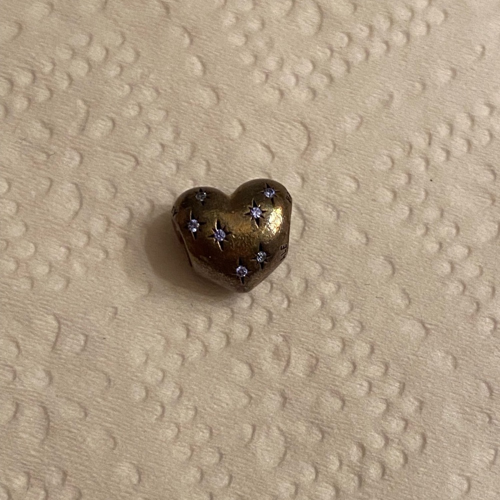 Heart-Shaped Gold and Silver Charm